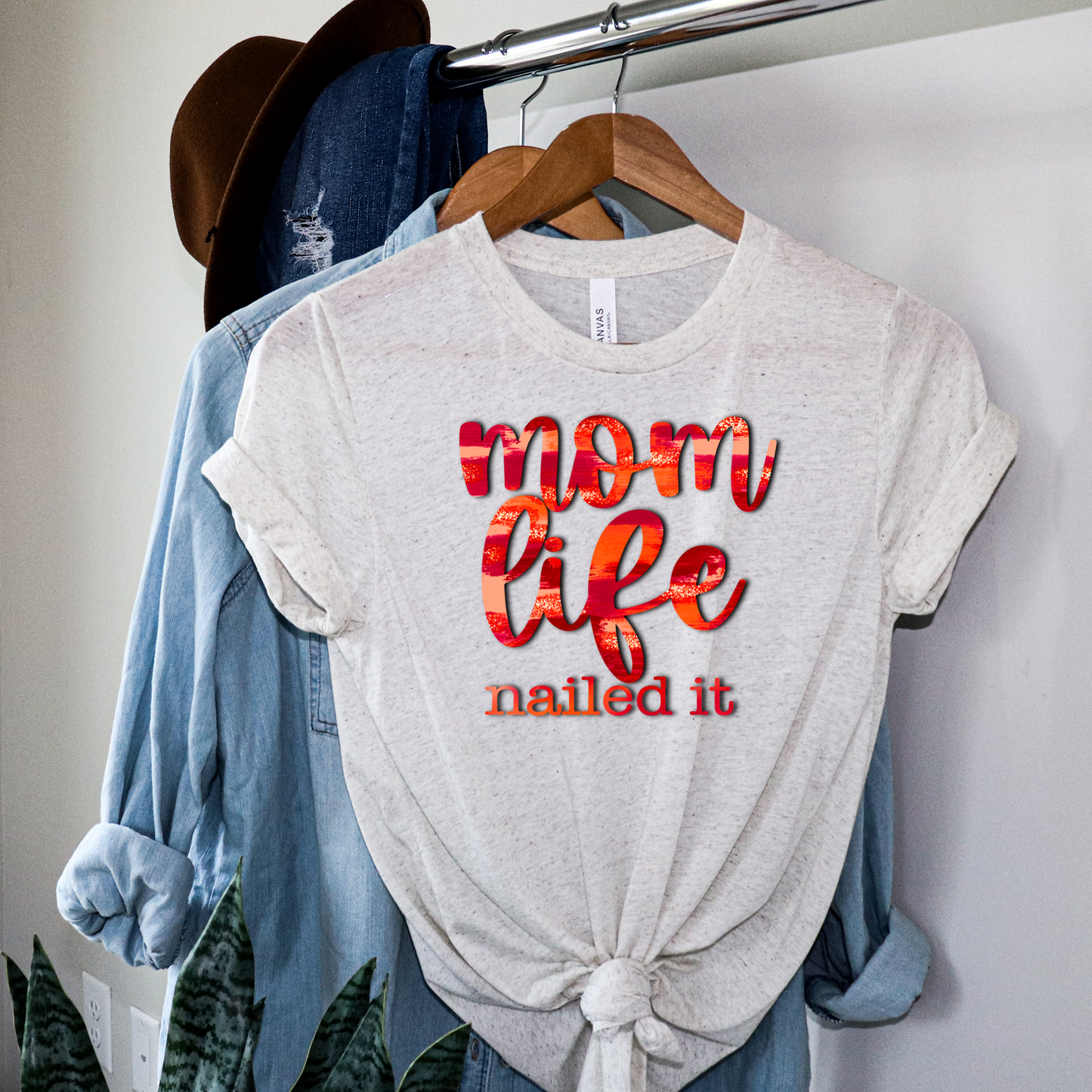 DTF TRANSFER Mom life nailed it