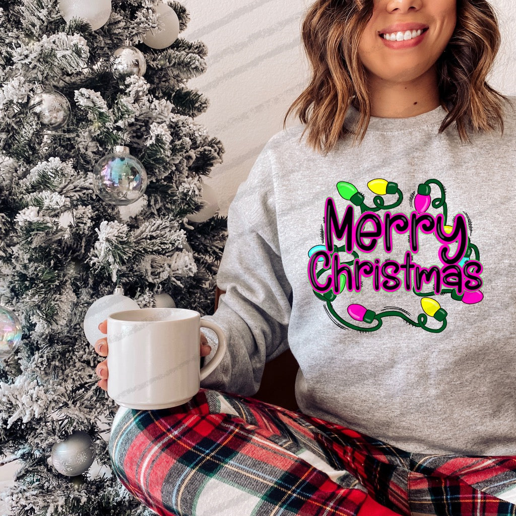 DTF TRANSFER Merry Christmas Lights