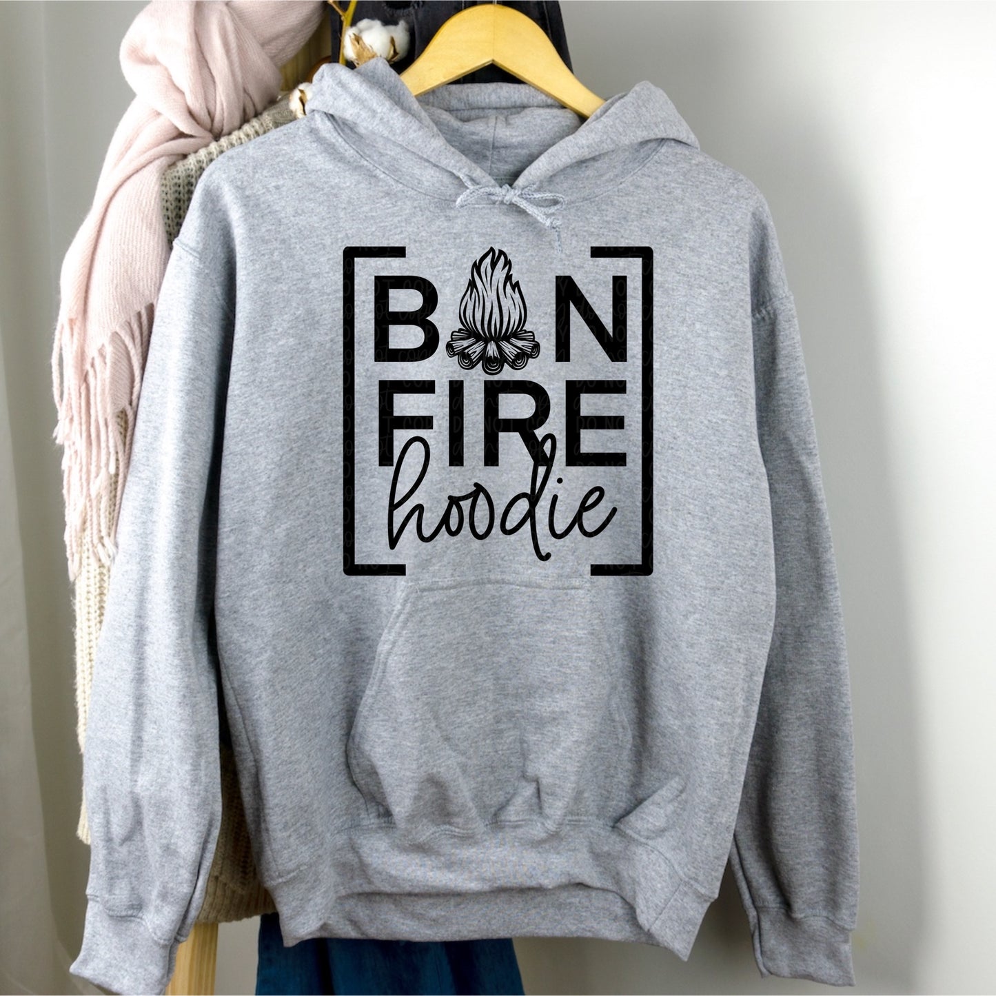 DTF TRANSFER Bonfire Hoodie Black