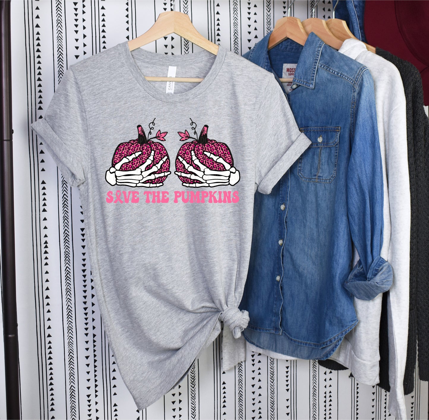 DTF TRANSFER Skellie Save The Pumpkins Tatas Breast Cancer Awareness