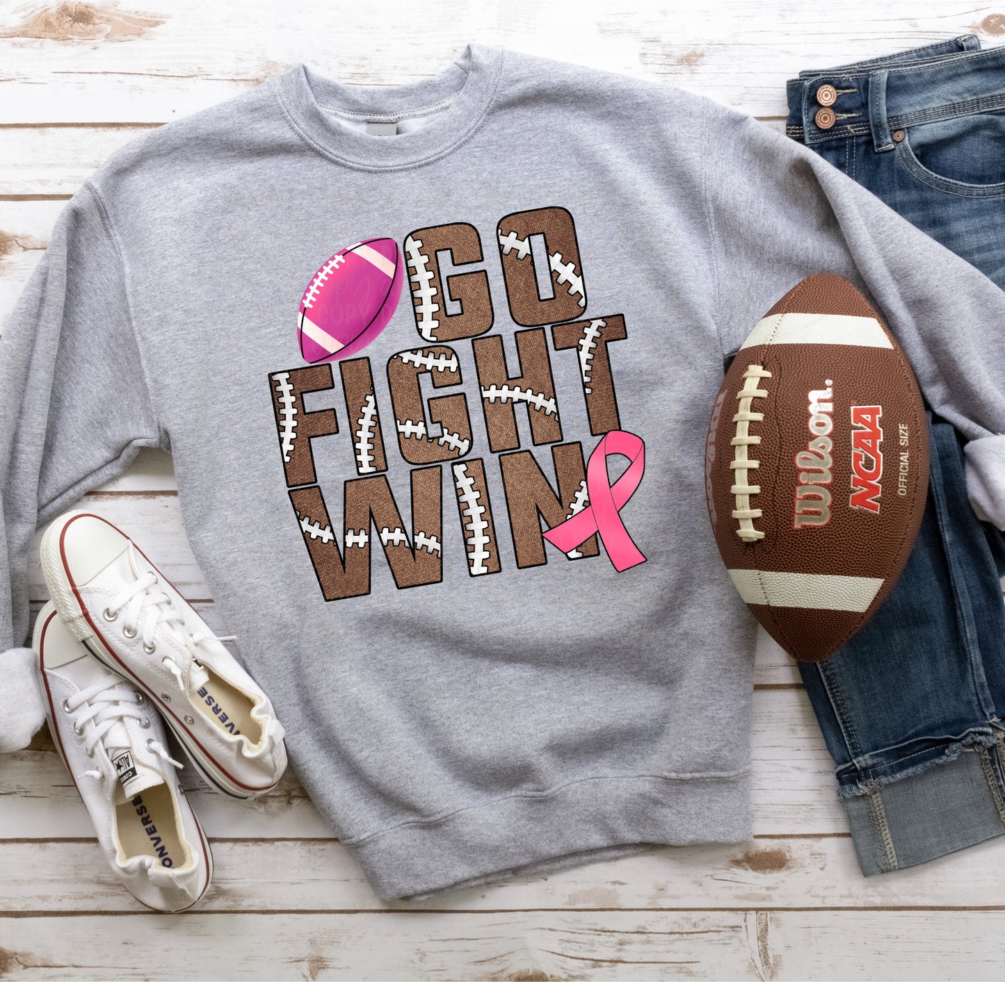 DTF TRANSFER Go Fight Win Breast Cancer Awareness
