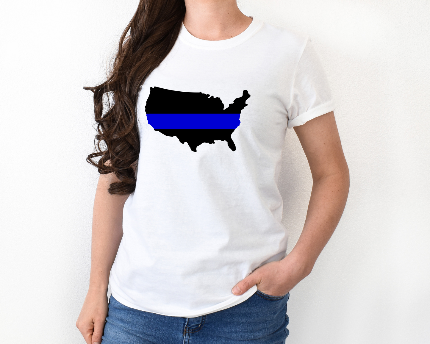 DTF TRANSFER USA blue line