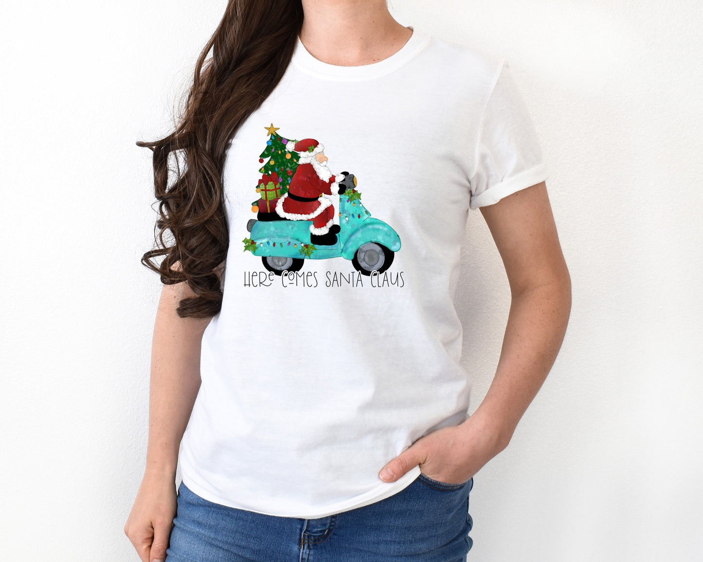 DTF TRANSFER Here Comes Santa Claus