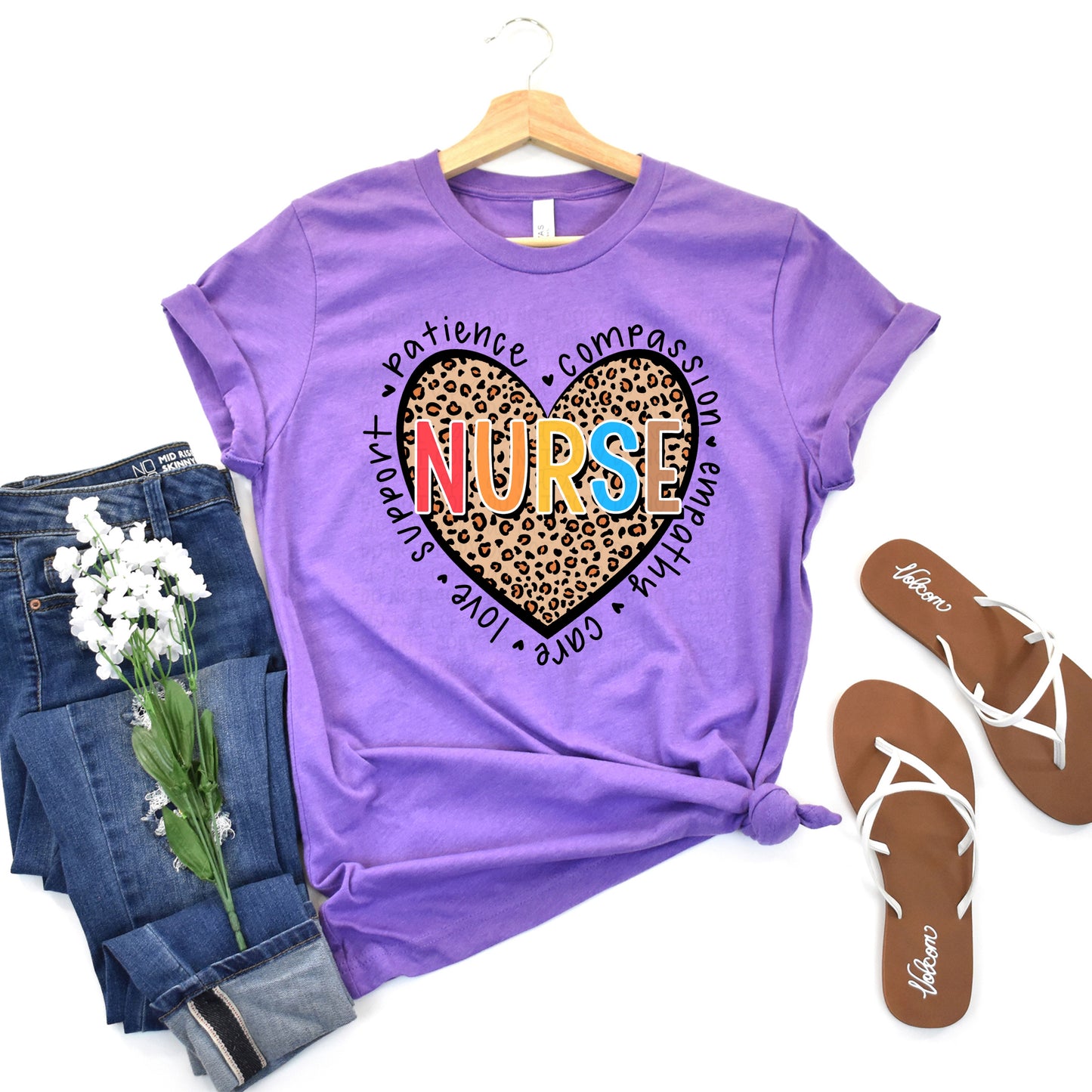 DTF TRANSFER Nurse Leopard Heart