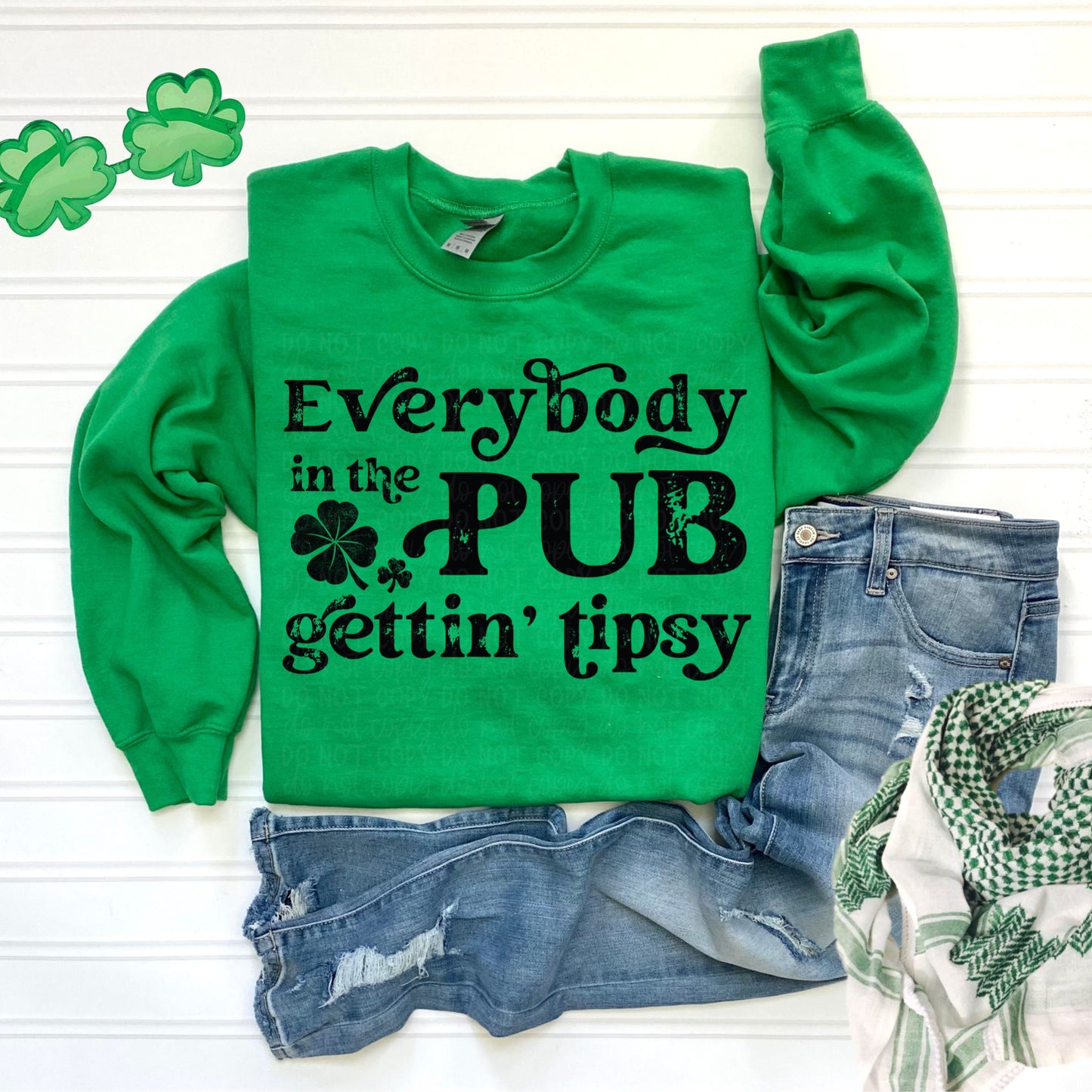 DTF TRANSFER Everybody In The Pub Getting Tipsy Black