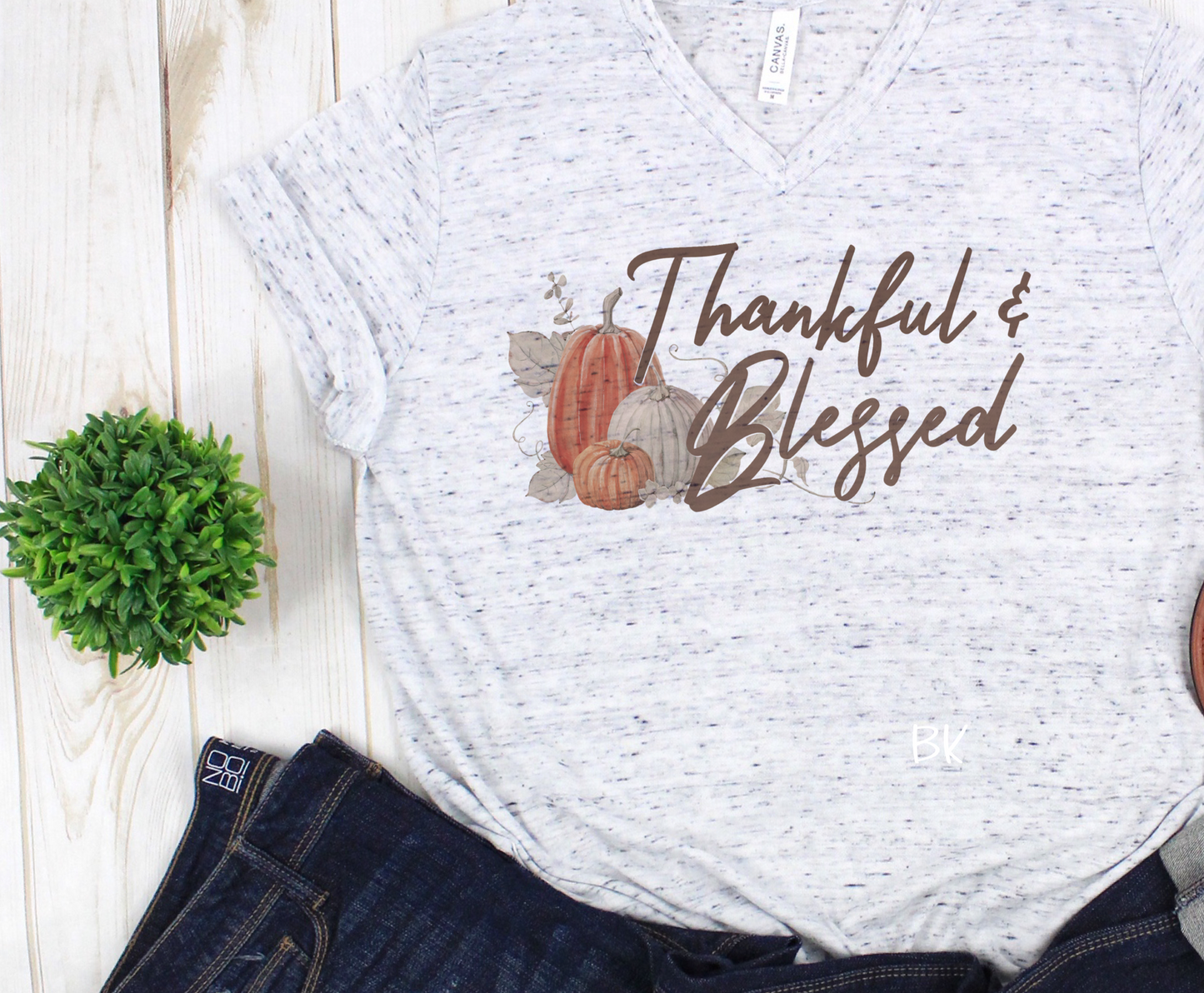 DTF TRANSFER Thankful & blessed vintage
