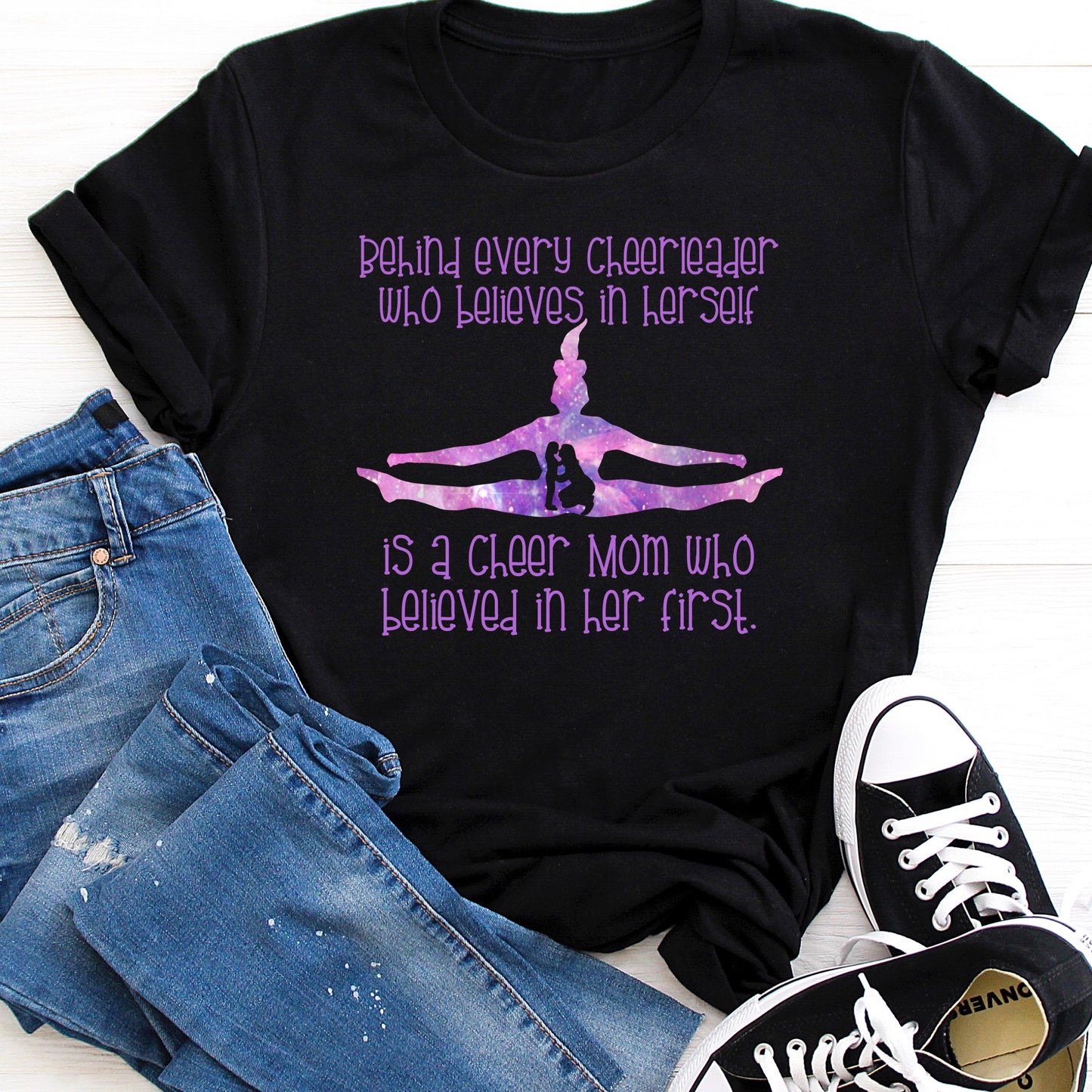 Behind every cheerleader tee