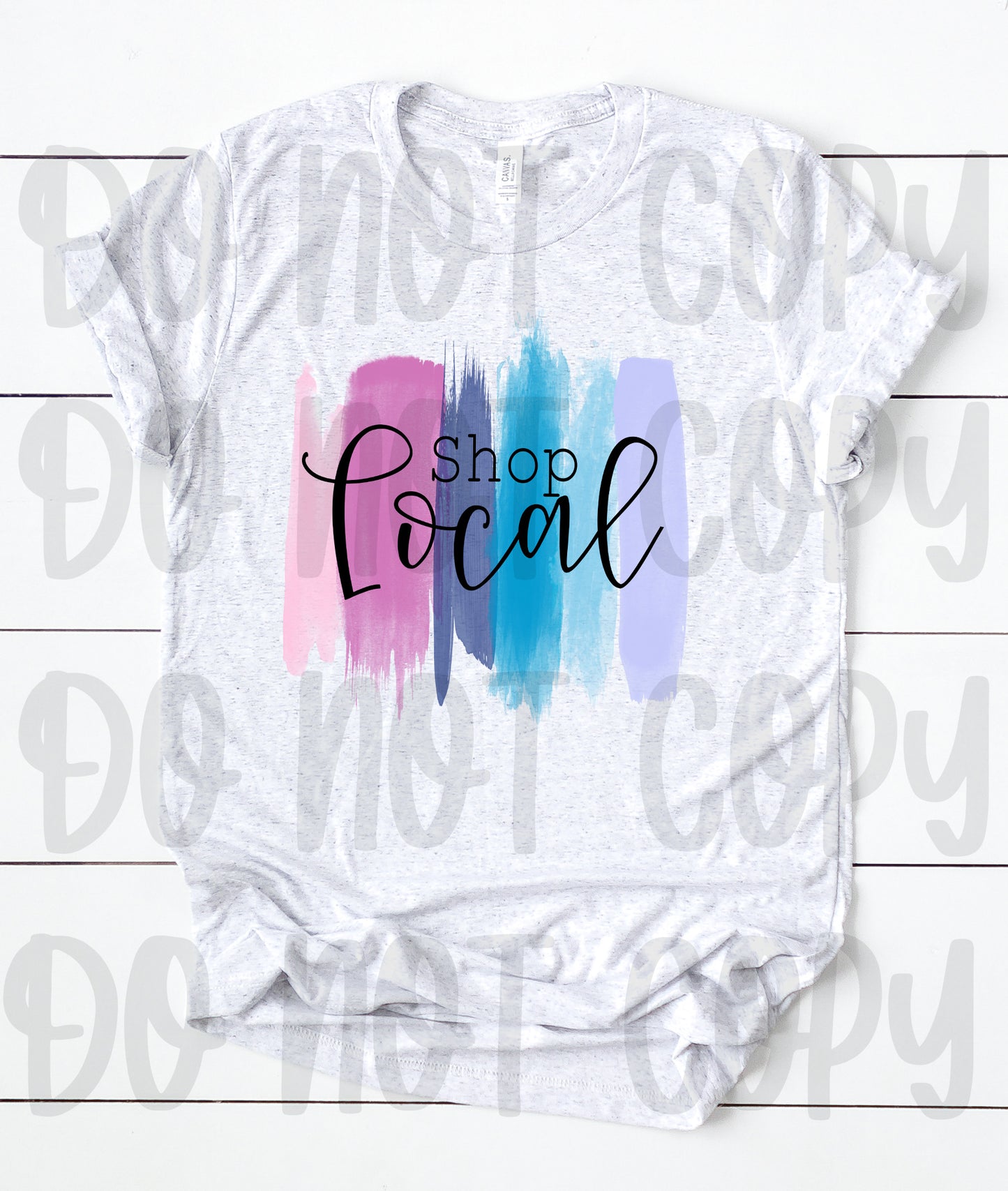 DTF TRANSFER Shop local -multicolor back