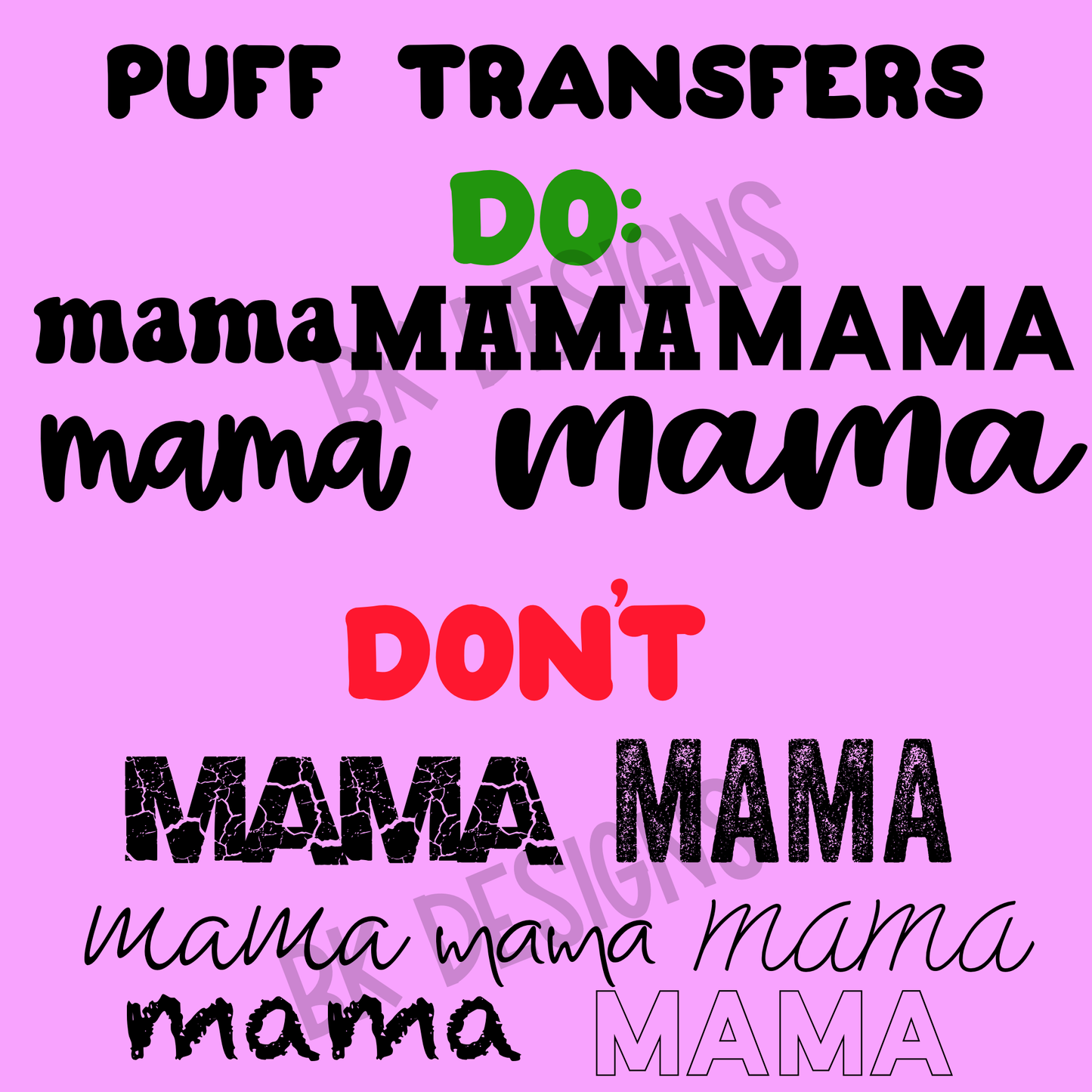 It’s Puff! No Larger Than 11x12 One Color Custom Screenprint transfers *5-8 business day TAT from ARTWORK APPROVAL