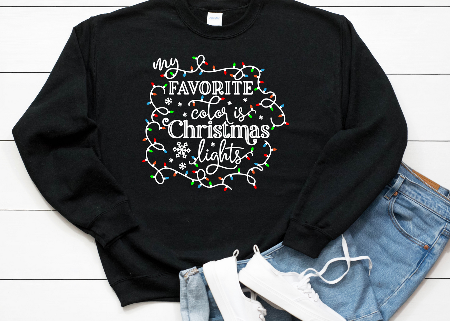 DTF TRANSFER My Favorite Color Is Christmas Lights