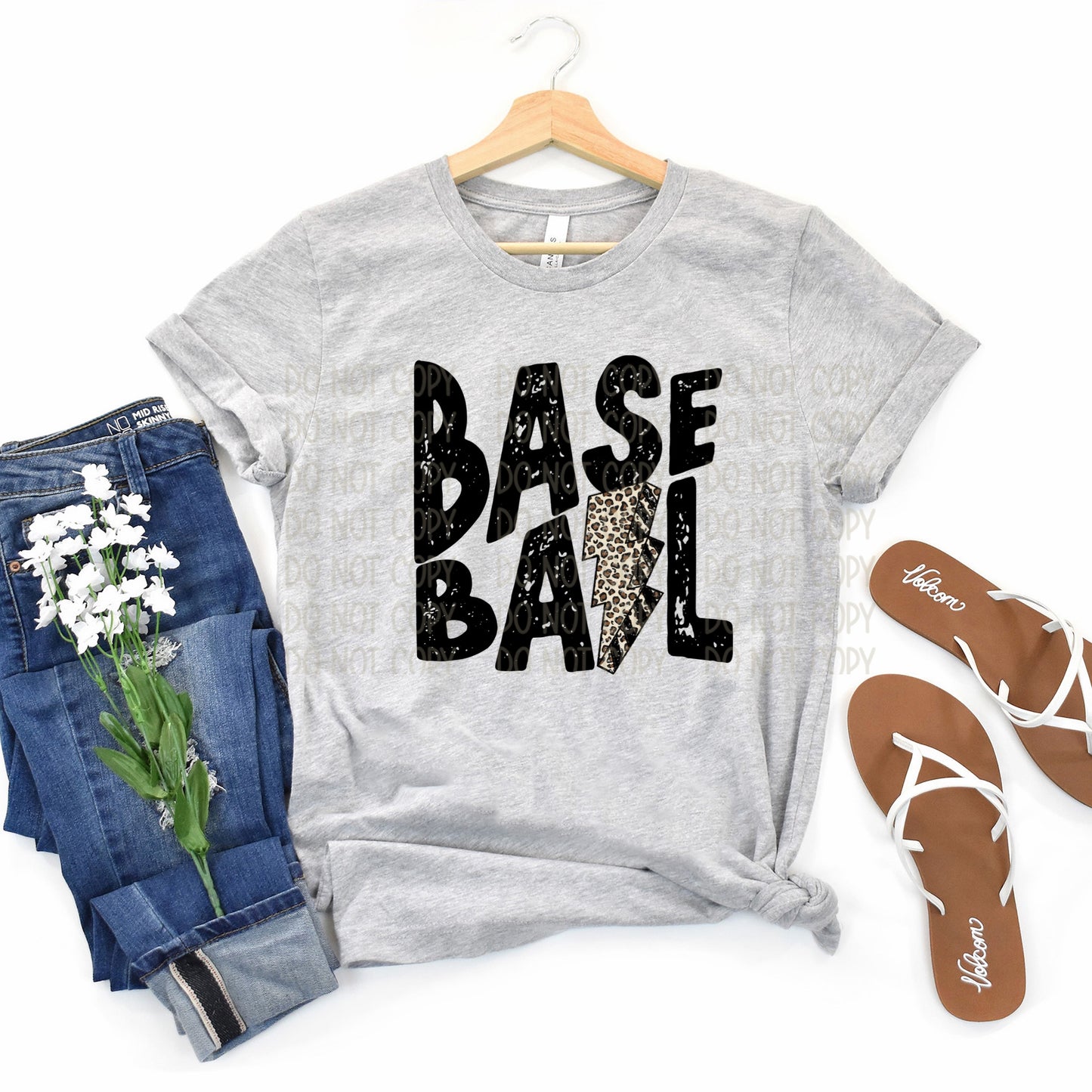 DTF TRANSFER Baseball Leopard/Lightning Bolt