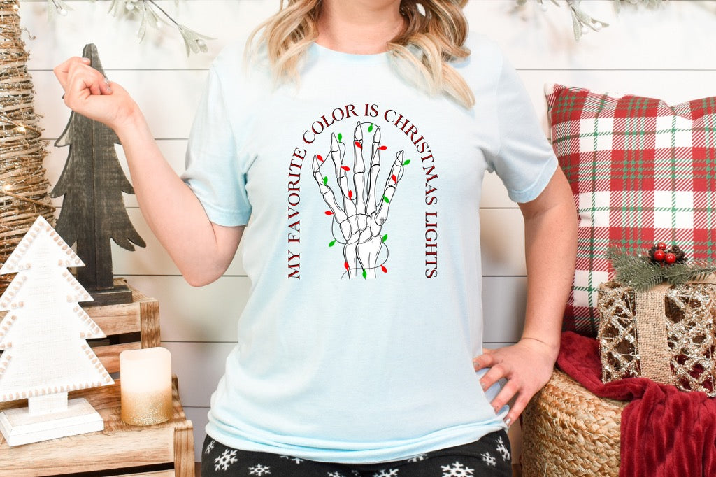 DTF TRANSFER My Favorite Color Is Christmas Lights