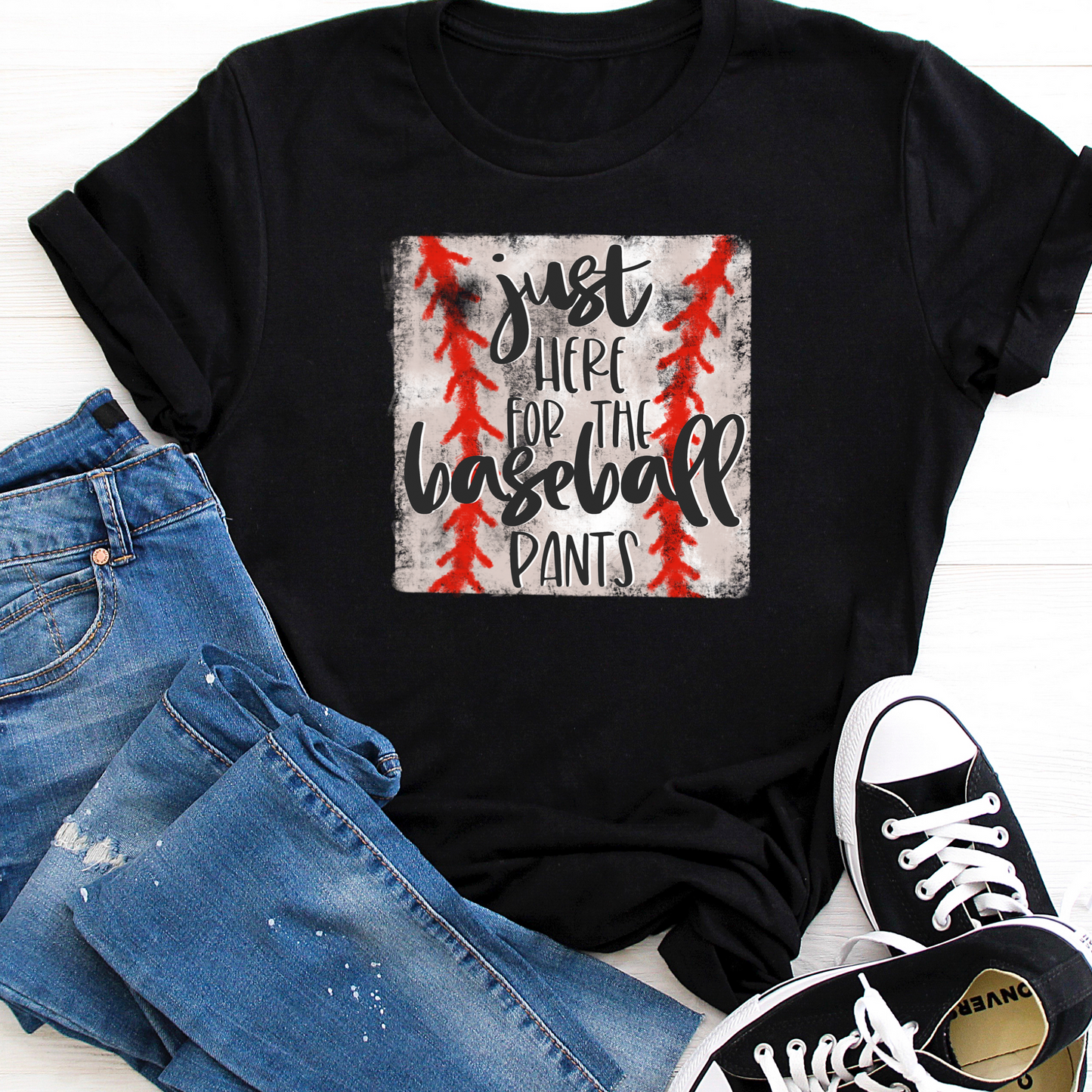 DTF TRANSFER just here for the baseball pants