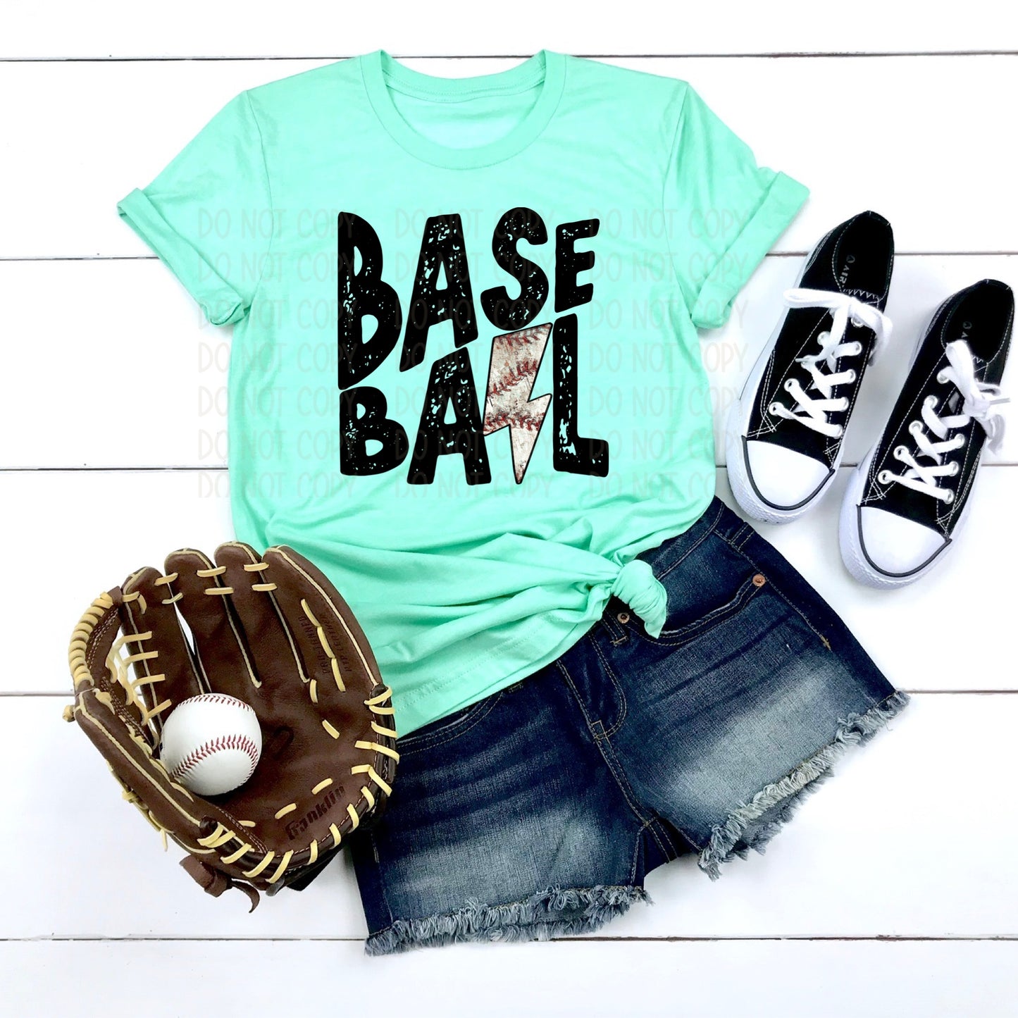 DTF TRANSFER Baseball Laces/Lightning Bolt