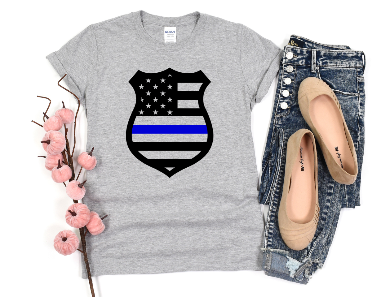 DTF TRANSFER badge blue line