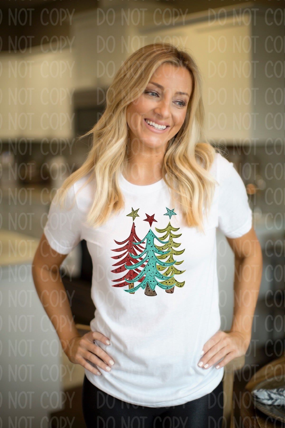 DTF TRANSFER Dotted Christmas Tree Trio