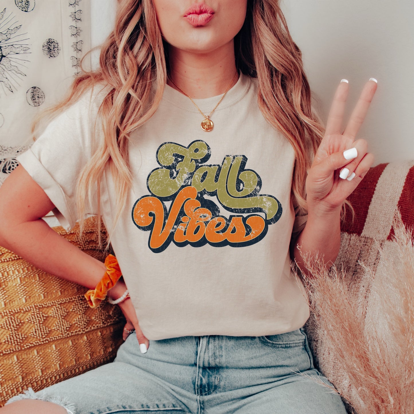 Fall Vibes Retro Sand Tee