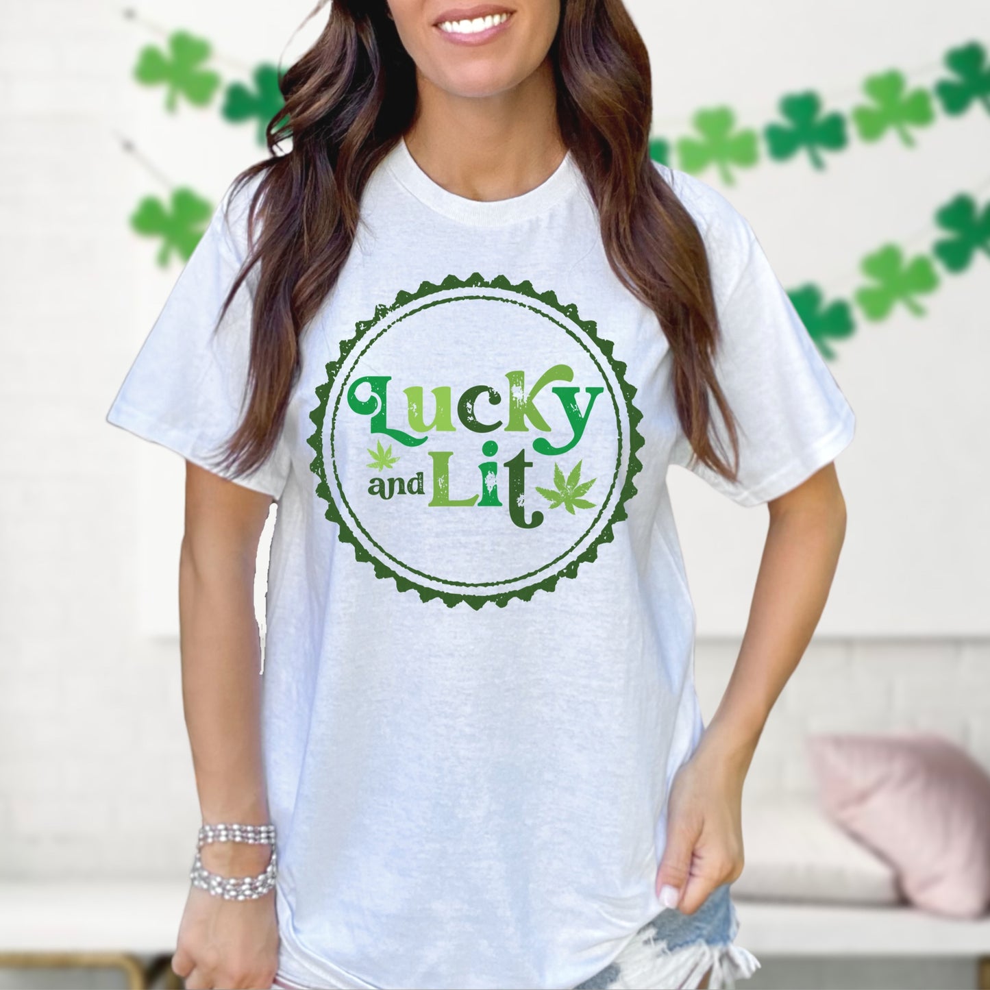 DTF TRANSFER Lucky & Lit Circle