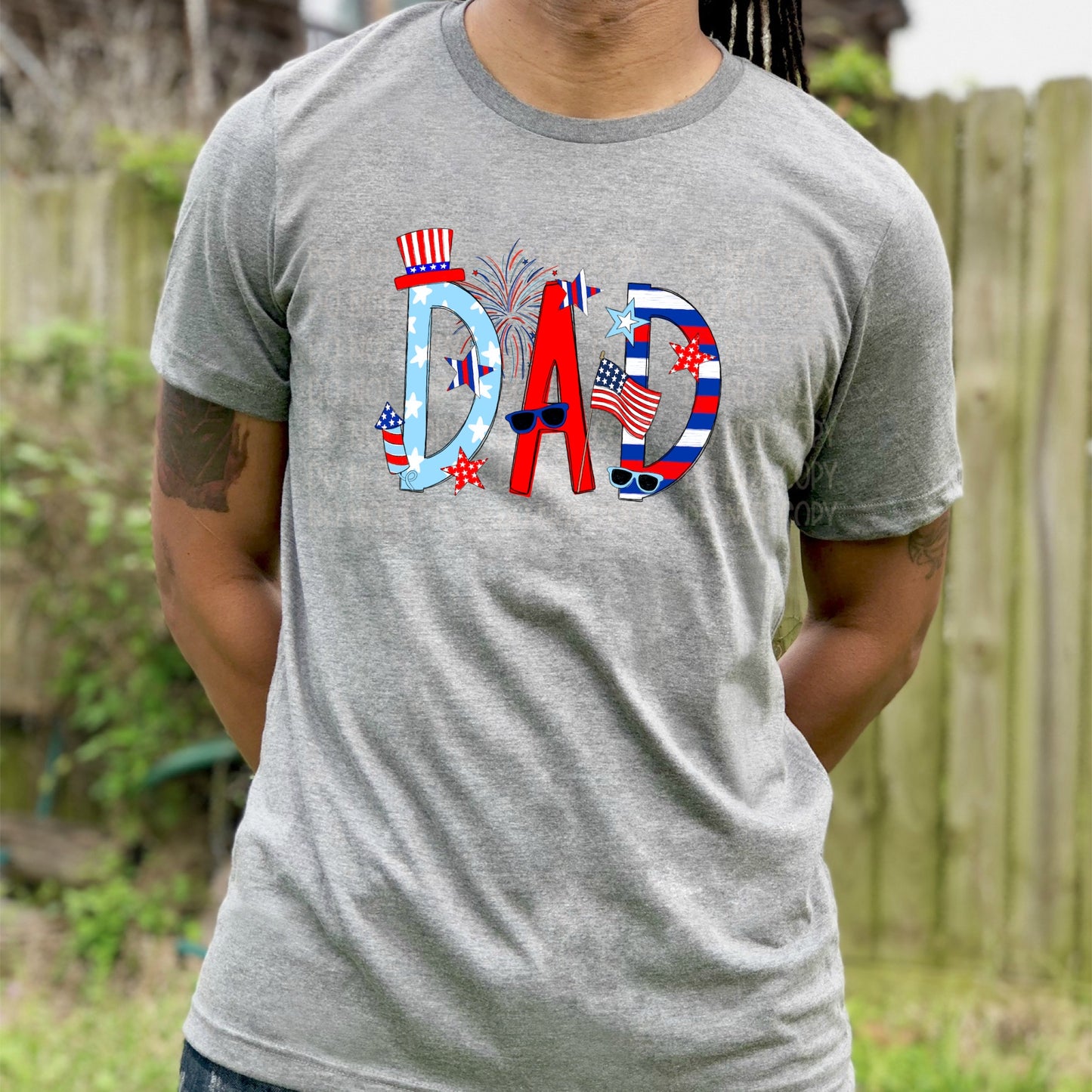 DTF TRANSFER Dad Patriotic Name