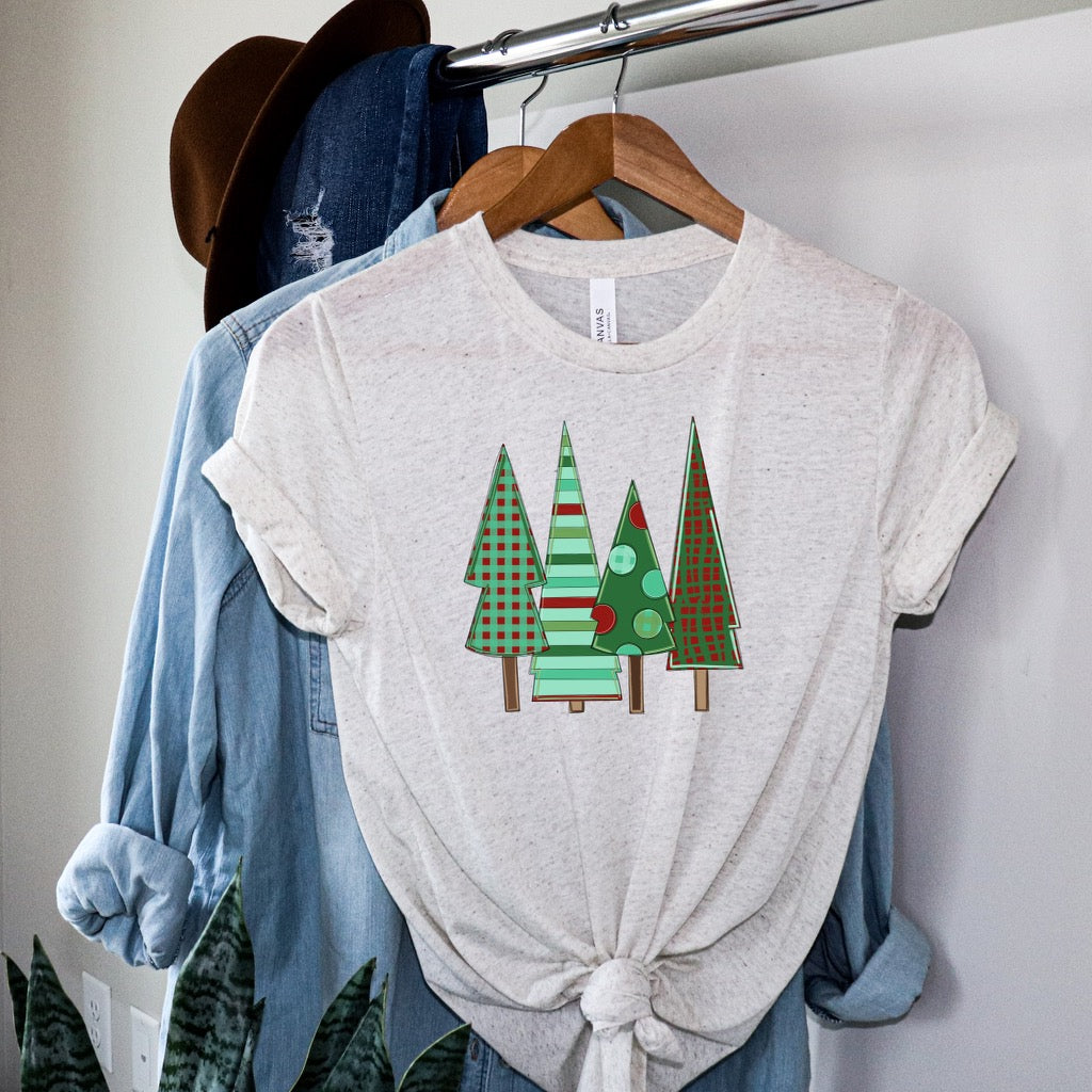 DTF TRANSFER Green/Red Christmas Trees