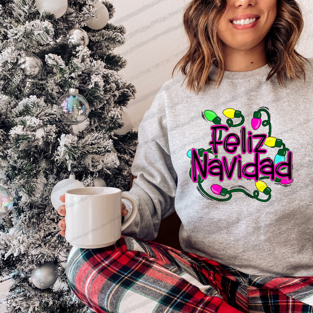 DTF TRANSFER Feliz Navidad Lights