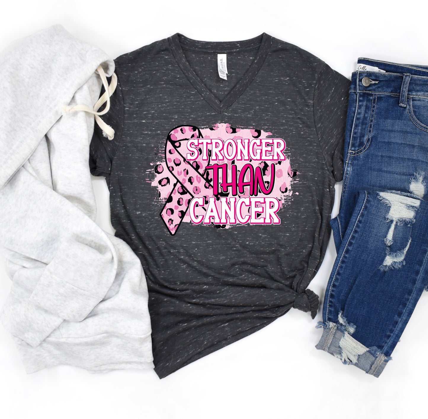 DTF TRANSFER Stronger Than Cancer Breast Cancer Awareness