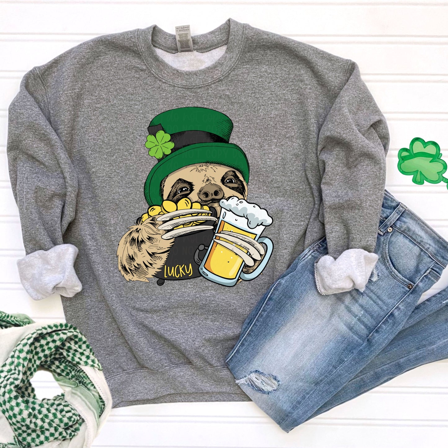 DTF TRANSFER St Patrick’s Day Sloth