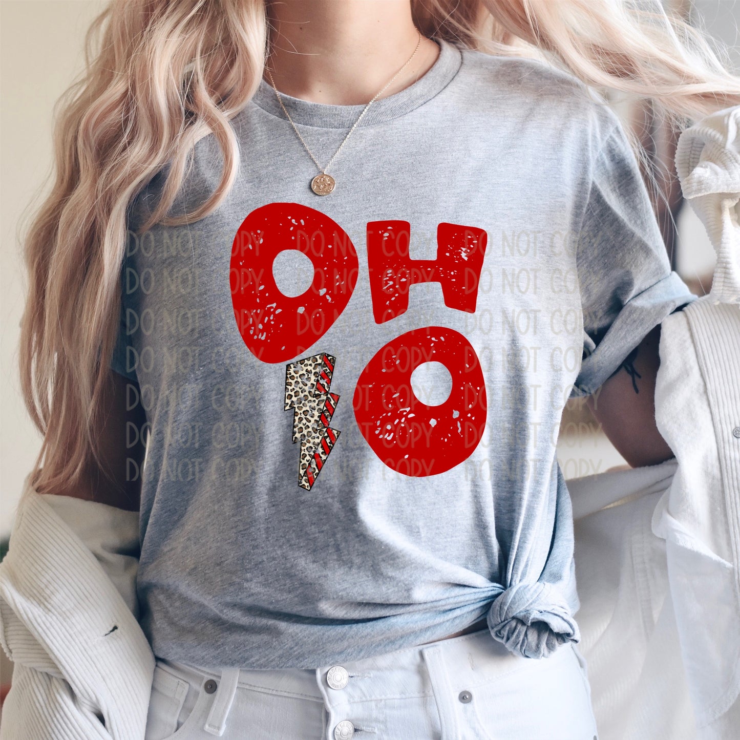 DTF TRANSFER Ohio (Red/Lightning Bolt)