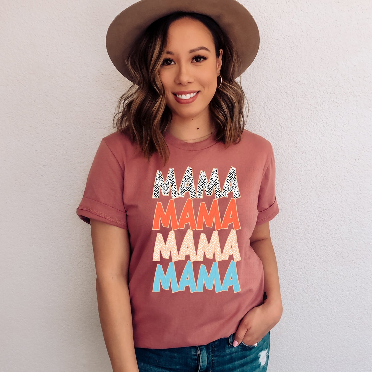 DTF TRANSFER Mama Dotted Stacked