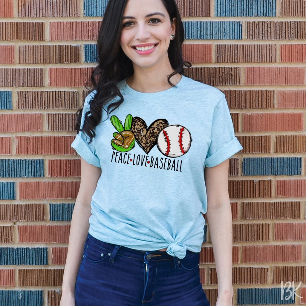 DTF TRANSFER Peace Love Baseball