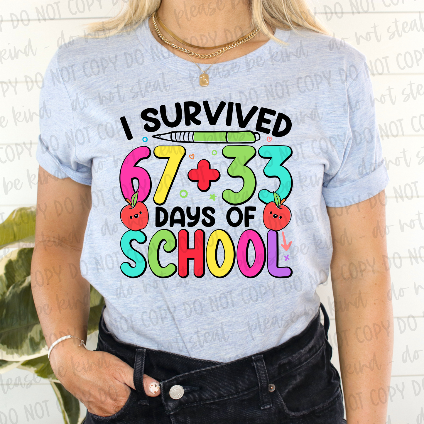 PREMADE GANG SHEET-100 DAYS OF SCHOOL 22x60