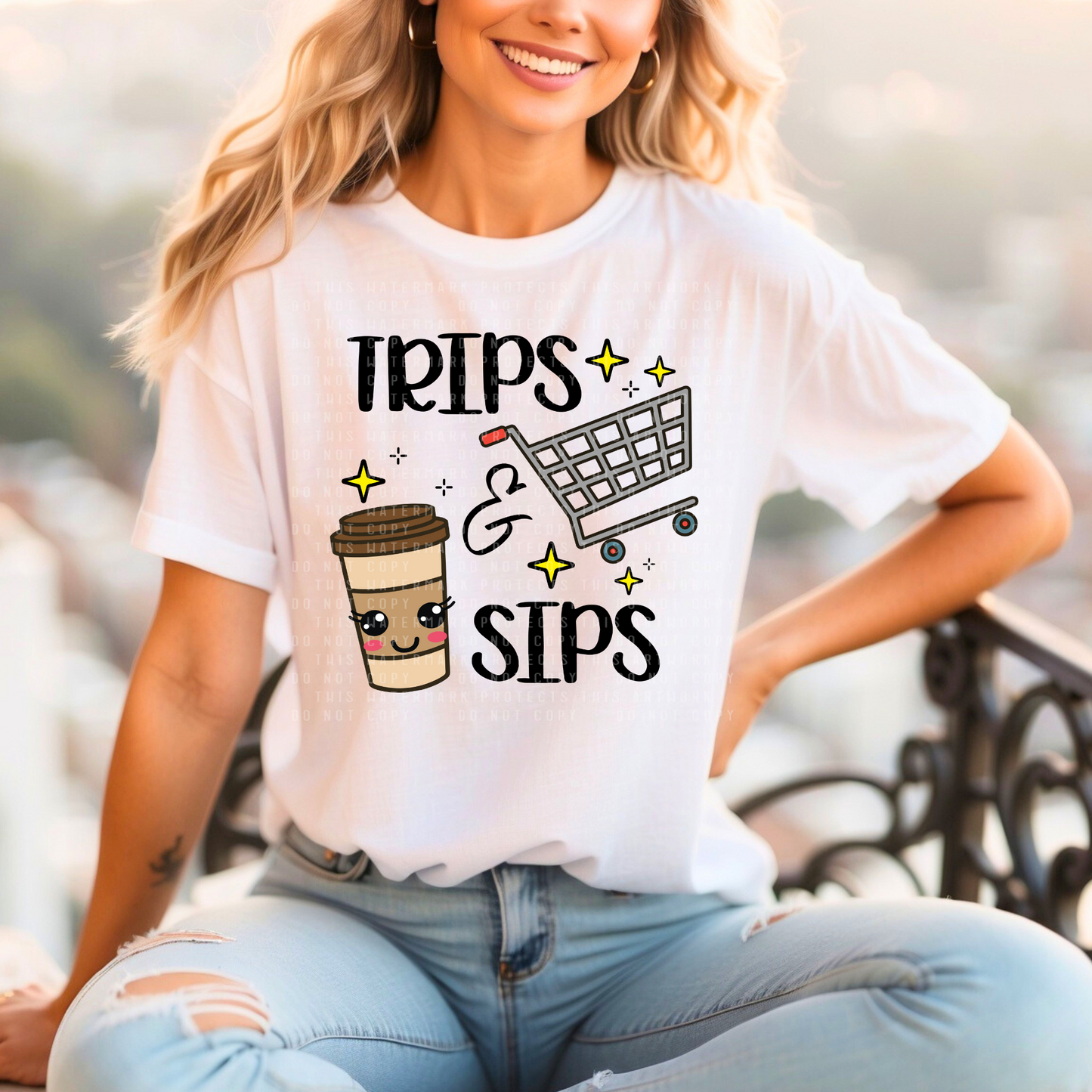 DTF TRANSFER Trips & Sips