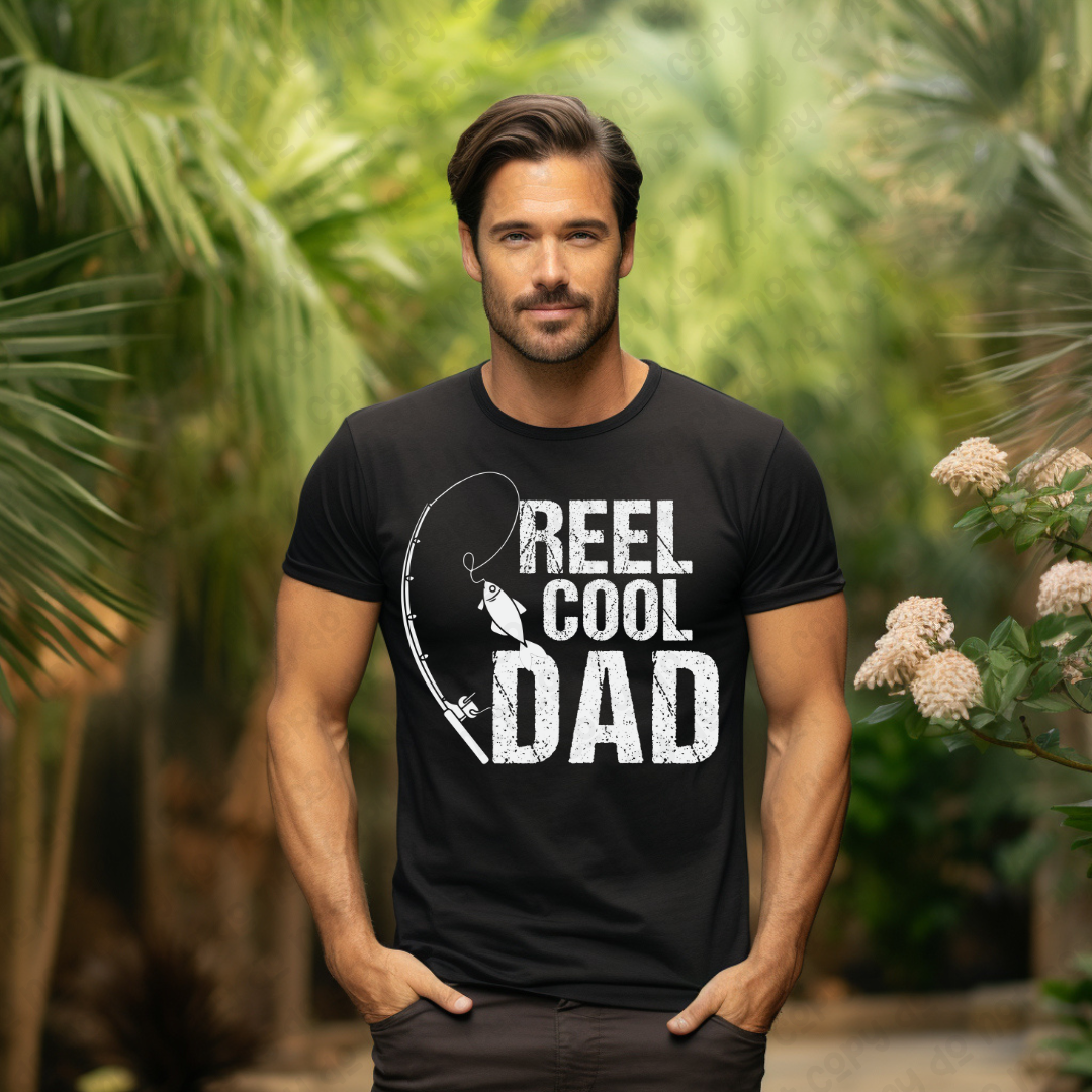 Reel Cool Dad Black Tee