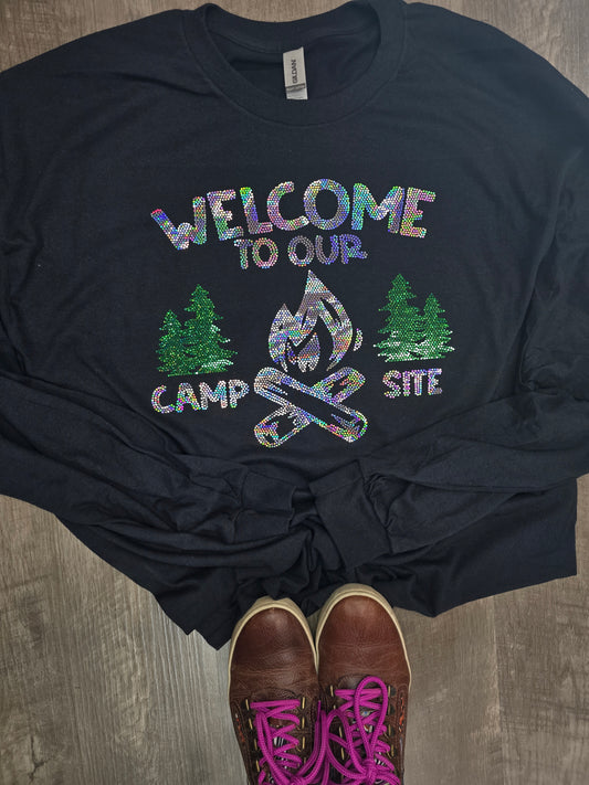 SPANGLES- Welcome To Our Camp Site - Two Color - 5-7 business day turnaround time