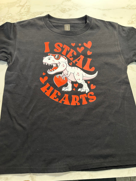 I Steal Hearts Dino Youth Short Sleeve