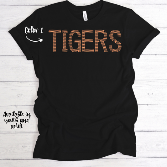 SPANGLES- Tigers - One Color - 5-7 business day turnaround time
