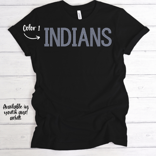 SPANGLES-Indians- One Color - 5-7 business day turnaround time