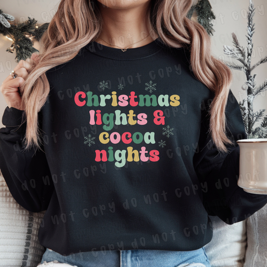 DTF TRANSFER Christmas Lights & Cocoa Nights Digital Download