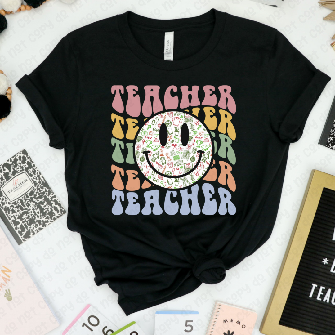 Wavy Teacher Black Tee