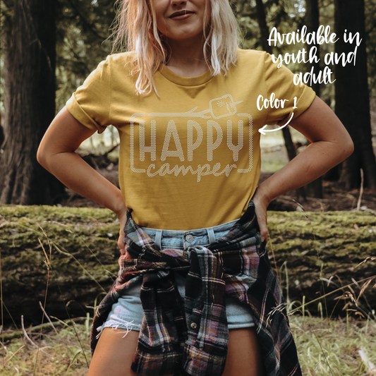 SPANGLES- Happy Camper - One Color - 5-7 business day turnaround time