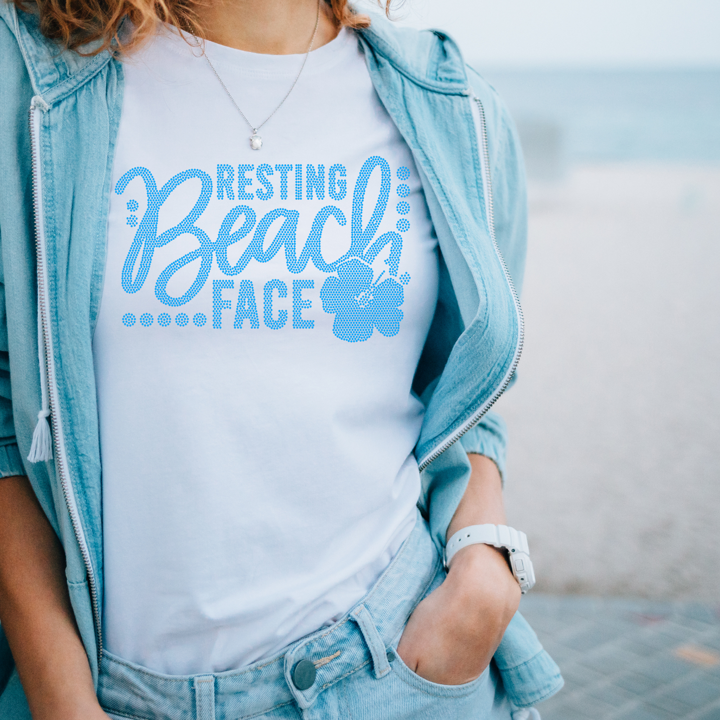 SPANGLES- Resting Beach Face - One Color - 5-7 business day turnaround time