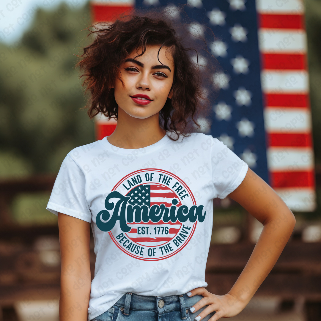 Land Of The Free White Tee