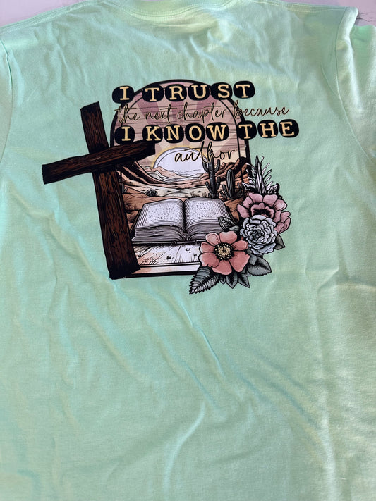 Mint Green Flower Cross Short Sleeve