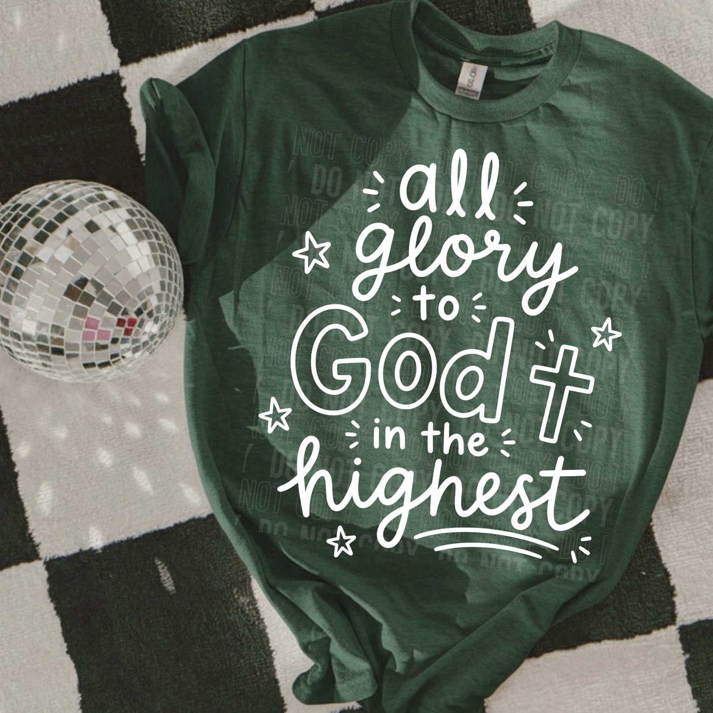 DTF TRANSFER All Glory To God The Highest