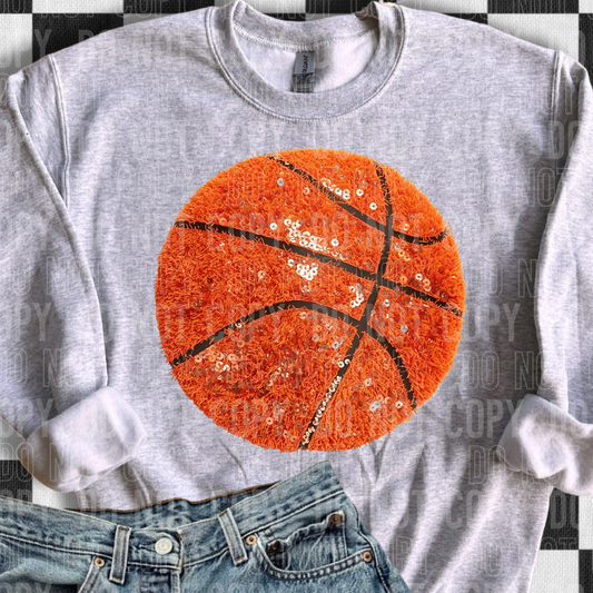 DTF TRANSFER Faux Yarn Sequin Basketball