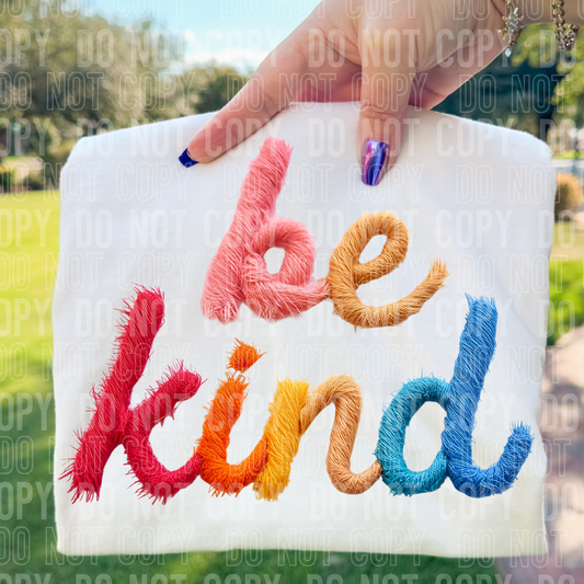 DTF TRANSFER Faux Yarn Be Kind