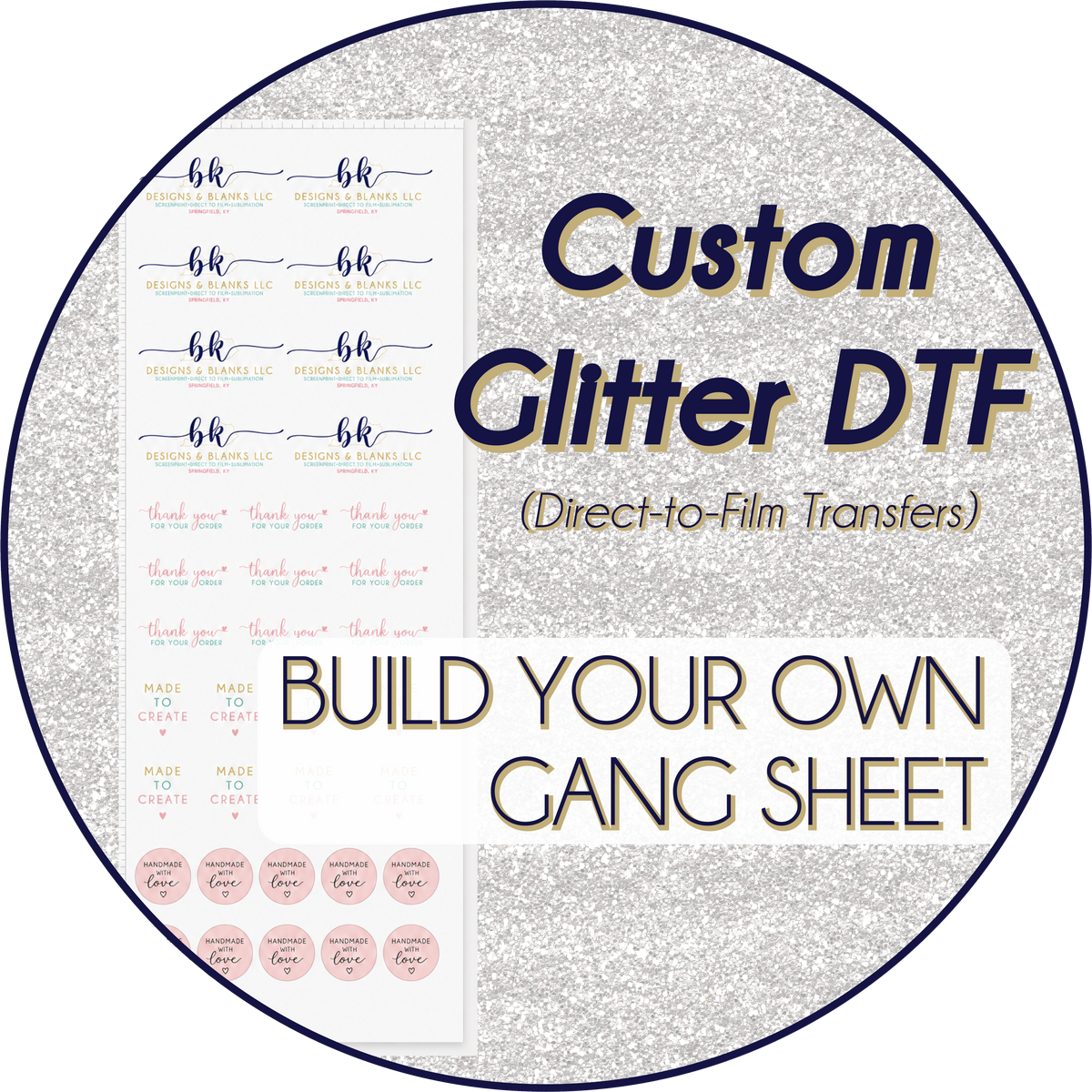 GLITTER DTF GANG BUILDER - Build Your Own Gang Sheet [22.5" WIDE]** 1-2 business day TAT**