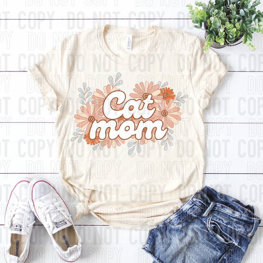 DTF TRANSFER Floral Cat Mom