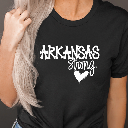 DTF TRANSFER Arkansas strong WHITE