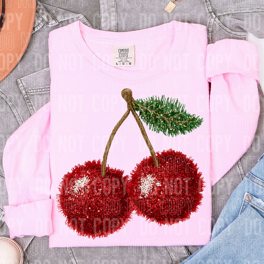 DTF TRANSFER Faux Yarn Cherry